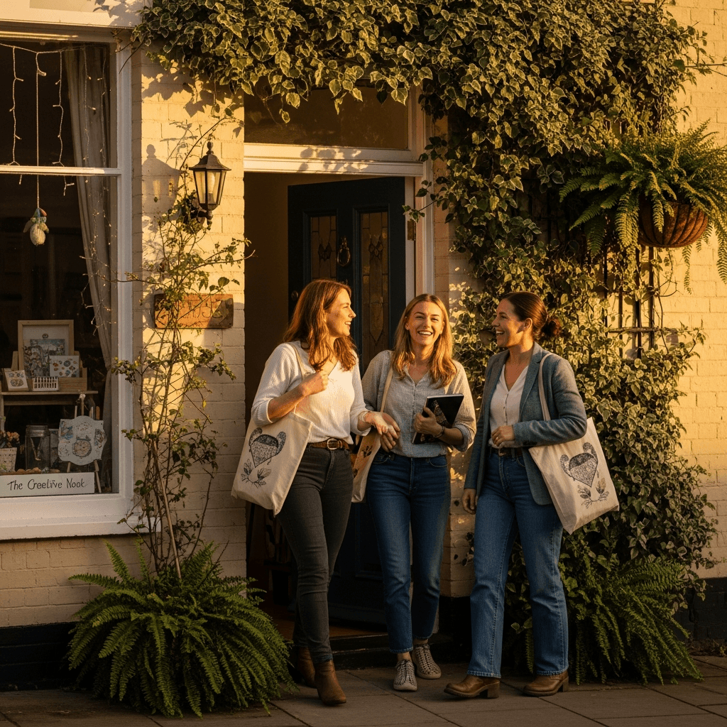 Guests arriving at a small-group pottery workshop hosted by a local maker in Philadelphia.
